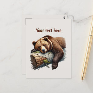 Cute bear lovers customizable  postcard