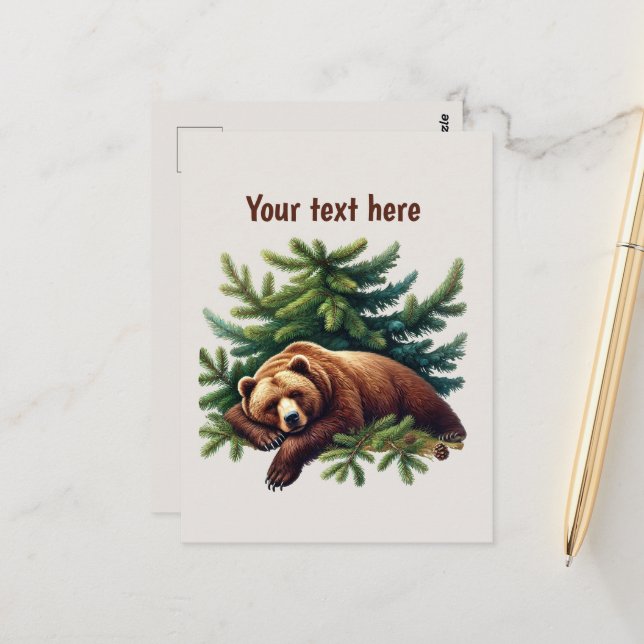 Cute bear lovers customizable  postcard (Front/Back In Situ)