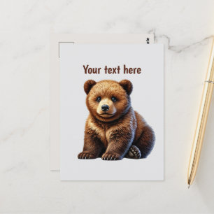 Cute bear lovers customizable postcard
