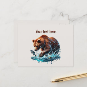 Cute bear lovers customizable  postcard