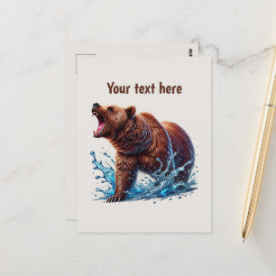 Cute bear lovers customizable postcard