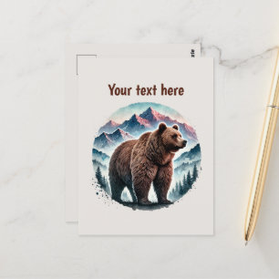 Cute bear lovers customizable  postcard