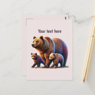 Cute bear lovers customizable  postcard
