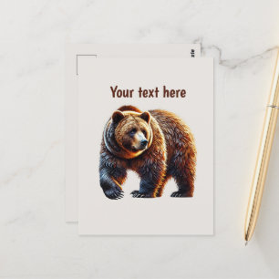 Cute bear lovers customizable postcard