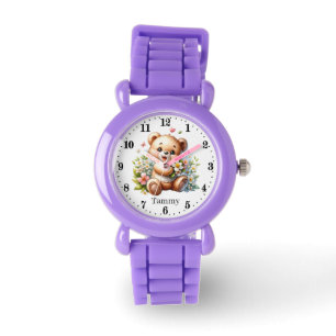 Cute bear lovers girls add name watch