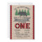 Cute Bear Lumberjack 1st Birthday Invitation