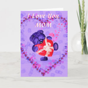 Cute Bear Mother's Day Card I Love You Mom