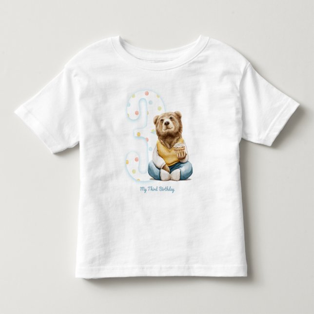 Cute Bear My Third Birthday T-Shirt (Front)
