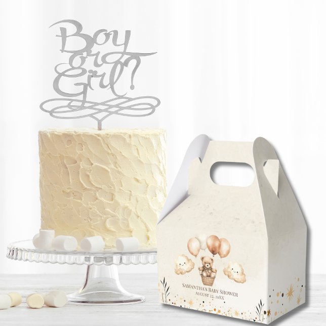 Cute Bear Neutral Baby Shower Favor Box (Creator Uploaded)