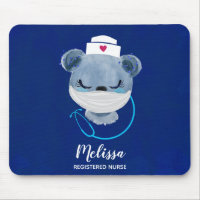Cute Bear Nurse Wearing a Medical Mask
