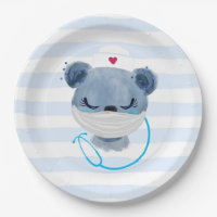 Cute Bear Nurse wearing a Protective Mask