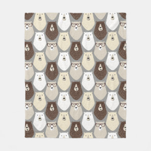 Cute Bear Pattern Fathers Day Gift Funny Dad Bear Fleece Blanket
