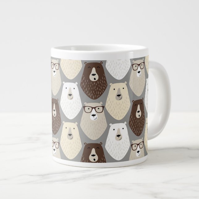 Cute Bear Pattern Fathers Day Gift Specialty Mug (Front Right)
