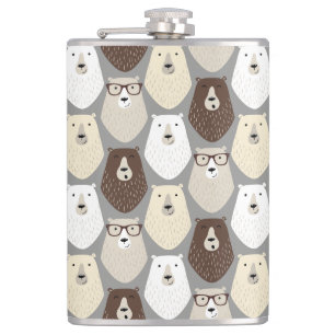 Cute Bear Pattern Fathers Day Gift Specialty Mug Hip Flask
