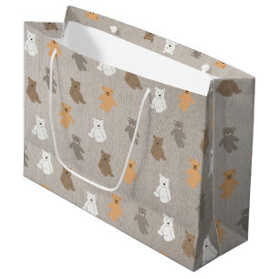 Cute Bear Pattern Large Gift Bag