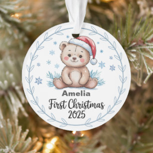 Cute Bear Personalized Baby’s First Christmas Ornament