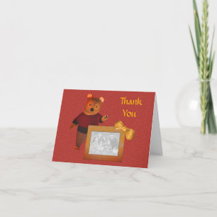 Cute Bear Personalized Photo Thank You Card