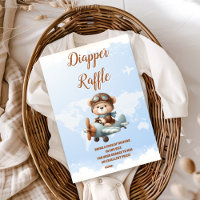 Cute Bear Plane Adventure Begins Diapper Raffle