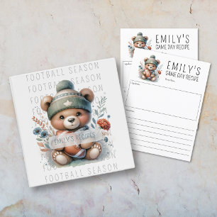 Cute Bear Recette personnalisée Classeur de footba