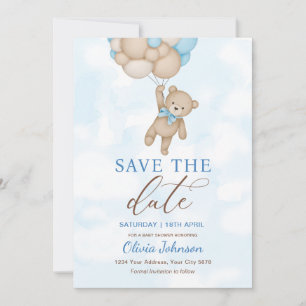 Cute Bear Save the Date Invitation
