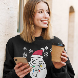 Cute bear Snowflakes Lights,Personalized Christmas Sweatshirt