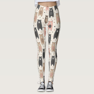 Cute Bear - Soft Pastel Woodland (1) Leggings