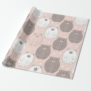 Cute Bear - Soft Pastel Woodland (2) Wrapping Paper