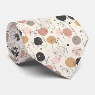Cute Bear - Soft Pastel Woodland (3) Tie