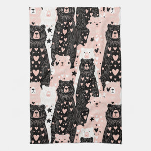 Cute Bear - Soft Pastel Woodland (5) Kitchen Towel