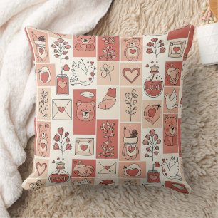 Cute Bear - Soft Pastel Woodland (6) Throw Pillow