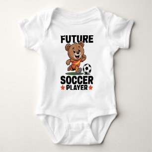 Cute Bear Sports Future Soccer Player Baby Bodysuit