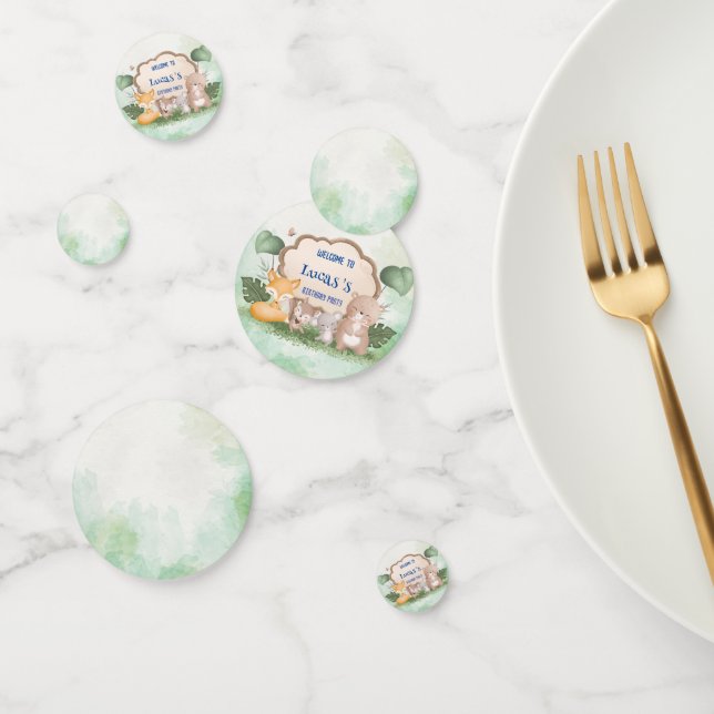 Cute Bear squirrel Tropical jungle Birthday party Confetti (Group)