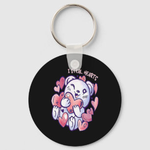 Cute Bear Steal Hearts Valentines Day Or Toddler Keychain