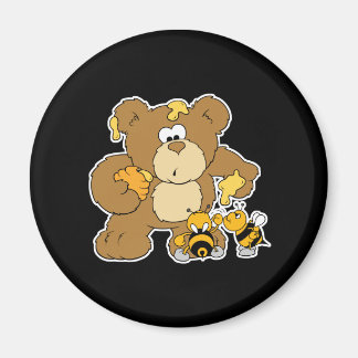 Cute Bear Stealing Honey Magnet