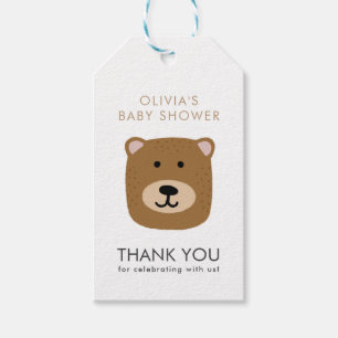 Cute Bear Thank you Baby Shower Gift Tags