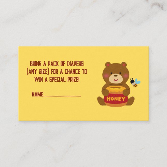 Cute Bear Theme Boy Baby Shower Enclosure Card (Front)