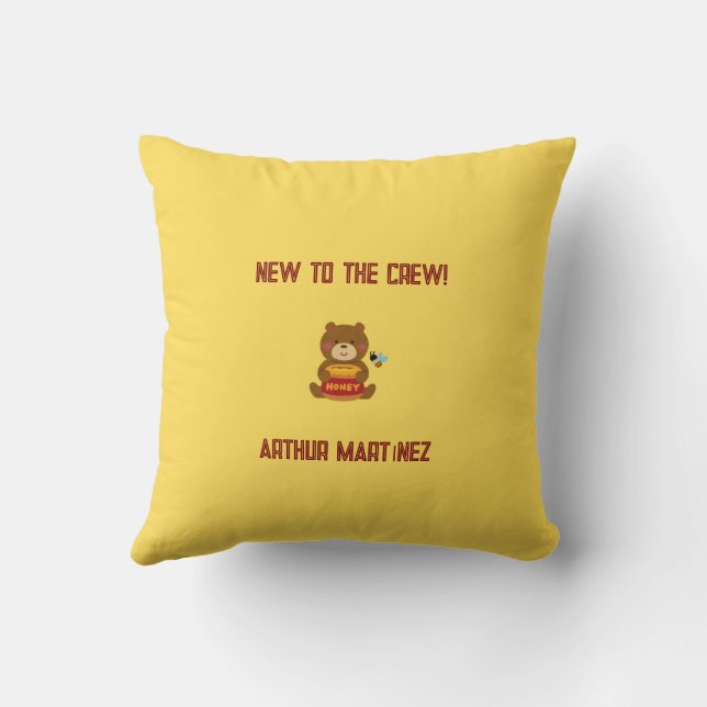 Cute Bear Theme Boy Baby Shower Throw Pillow (Back)