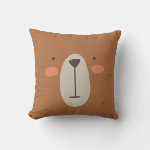 Cute Bear Throw Pillow   Minimal Animal Nursery