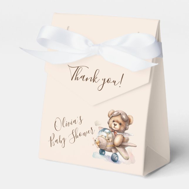 Cute Bear We can bearly wait Baby Shower  Favor Box (Front Side)