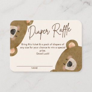Cute Bear We Can Bearly Wait Gender Baby Shower  Enclosure Card