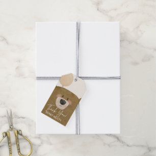 Cute Bear We Can Bearly Wait Gender Baby Shower  Gift Tags