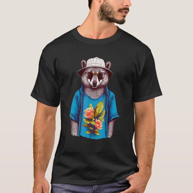 Cute Bear Wearing A Hat Shirt And Sunglasses - Fun (Front)