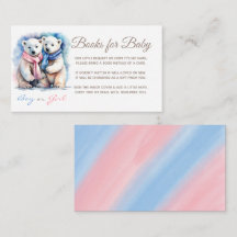 Cute Bear Winter Gender Reveal Books For Baby