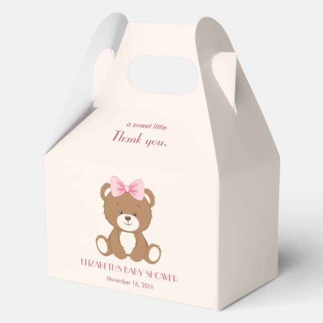 Cute bear with a pink bow  Favour Box (Front)