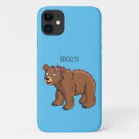 Cute bear with flower cartoon illustration