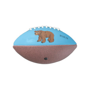 Cute bear with flower cartoon illustration football