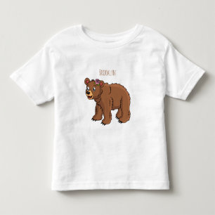 Cute bear with flower cartoon illustration toddler t-shirt