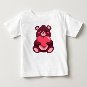 Cute Bear With Heart Baby T-Shirt