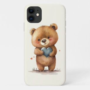 Cute bear with heart iPhone 11 case