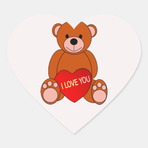 Cute Bear With Heart I Love You Valentine    Sticker